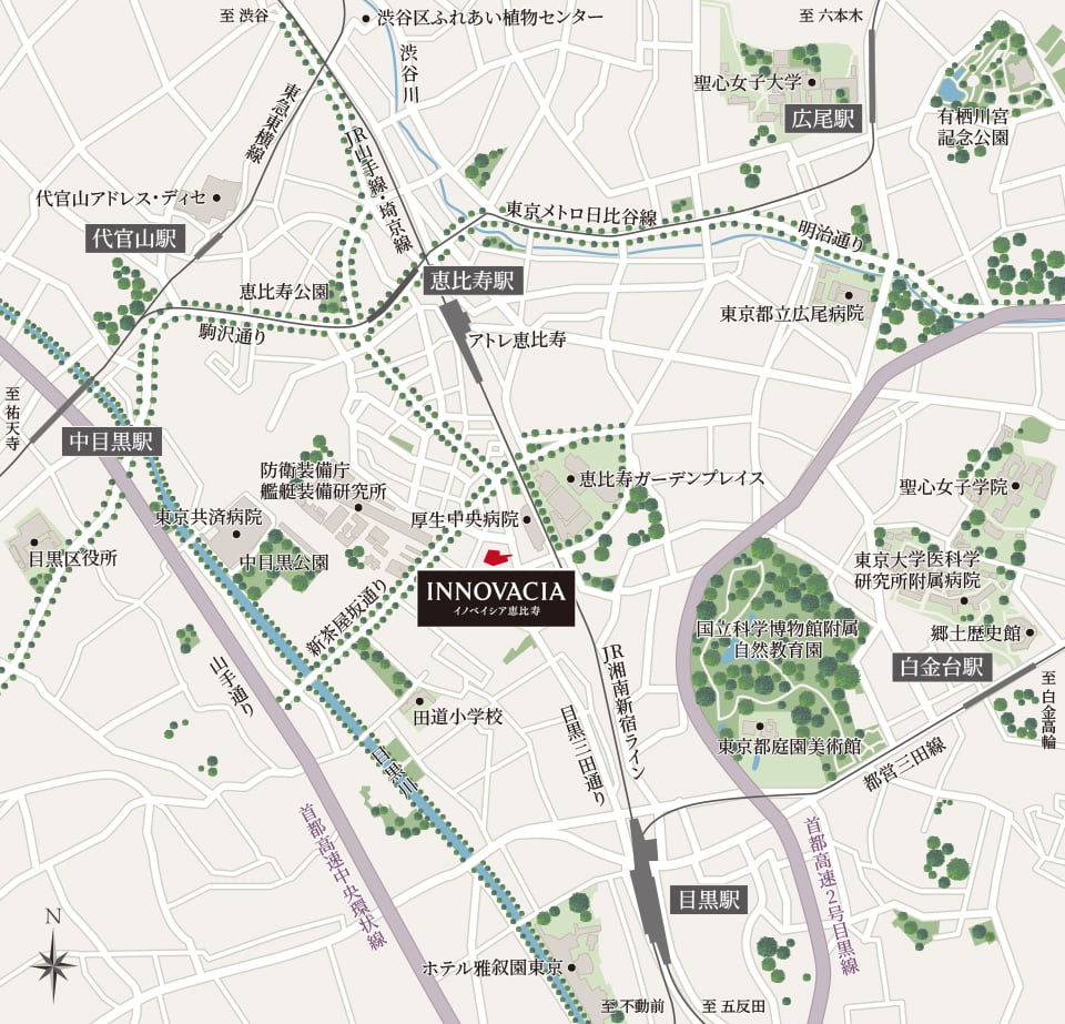 イノベイシア恵比寿 現地案内図