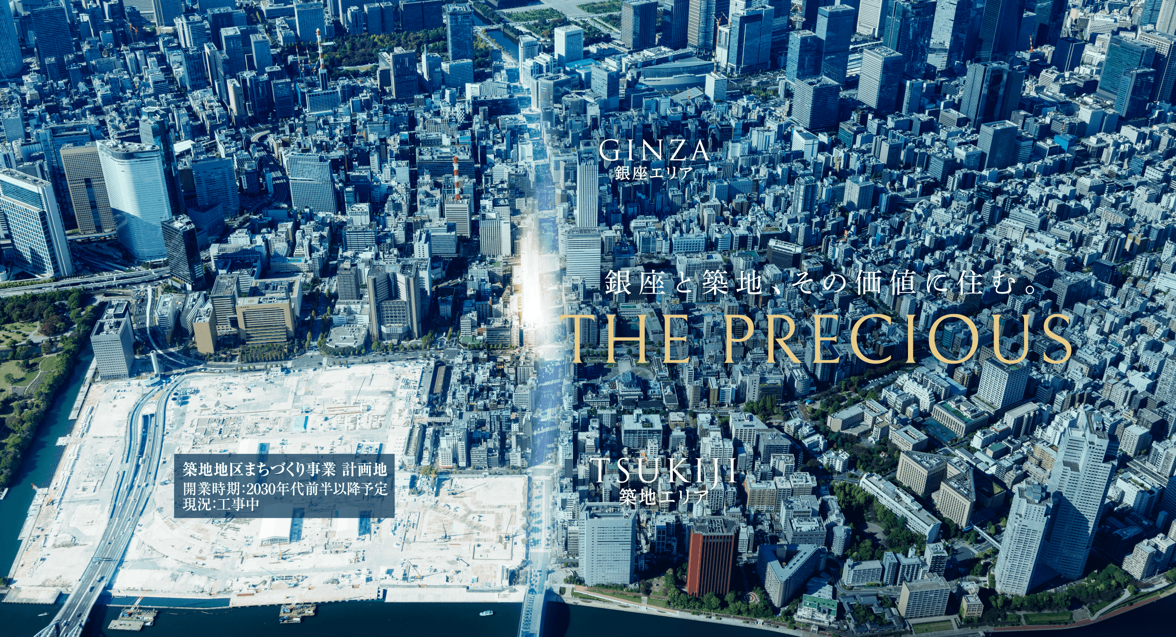 パークホームズ東銀座築地 周辺エリア空撮（2025年11月）