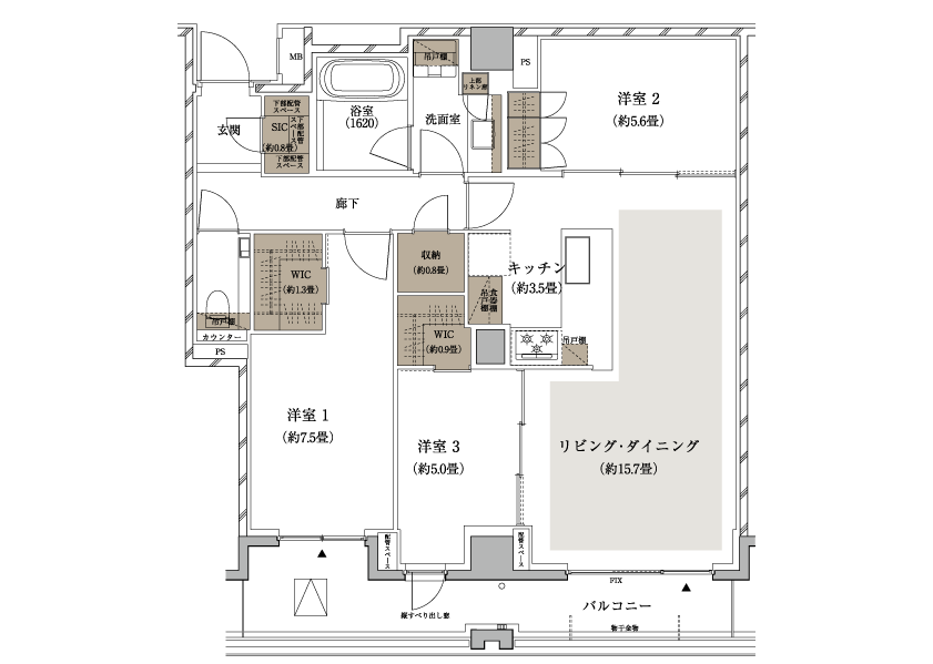 ザ・パークハウス 吉祥寺プレイス J TYPE間取り図